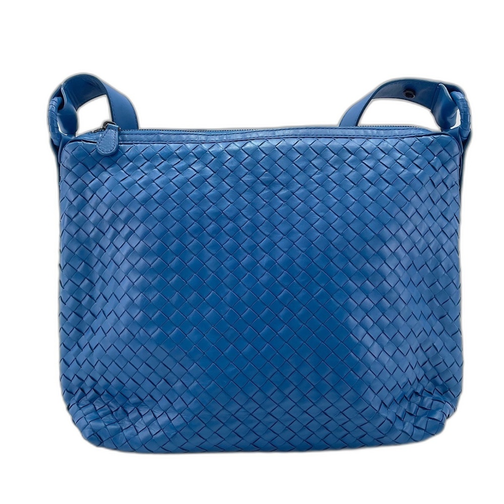 BOTTEGA VENETA Blue Intrecciato Shoulder Bag